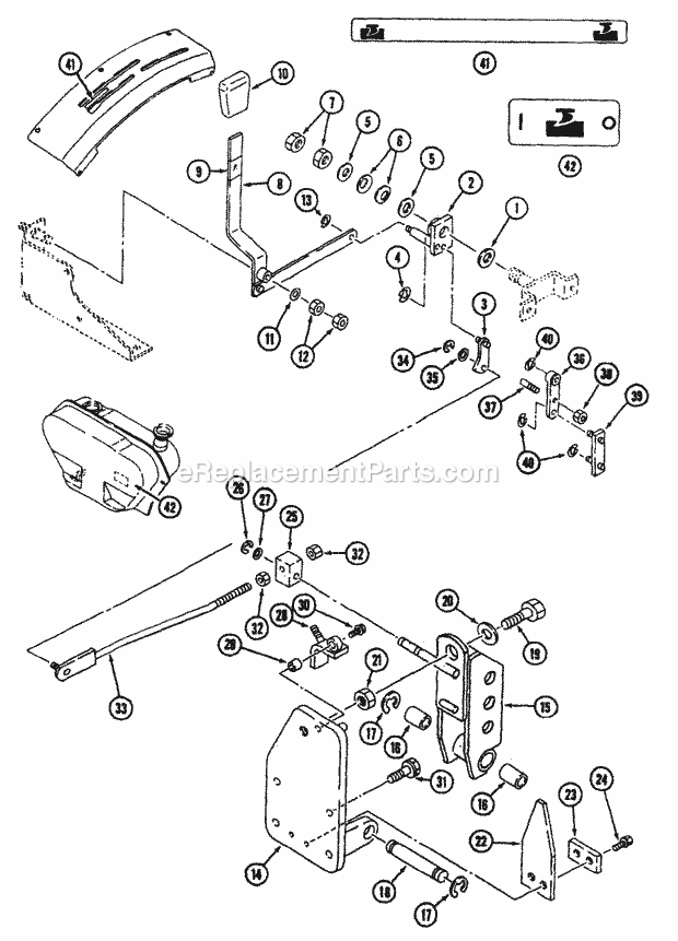 Draft Control Diagram and Parts List for 54A-443D100 Cub Cadet Lawn Tractor